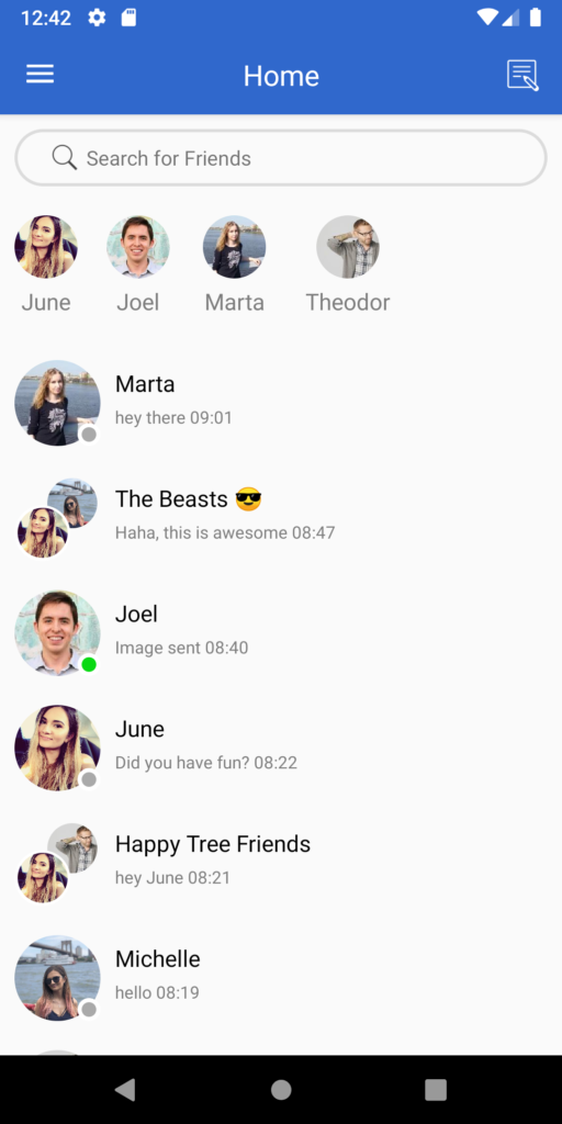 android chat app template